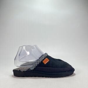 UGG Tasman Clogs Navy Blue Shearling Comfort Suede Slip On Slippers Youth Size 5